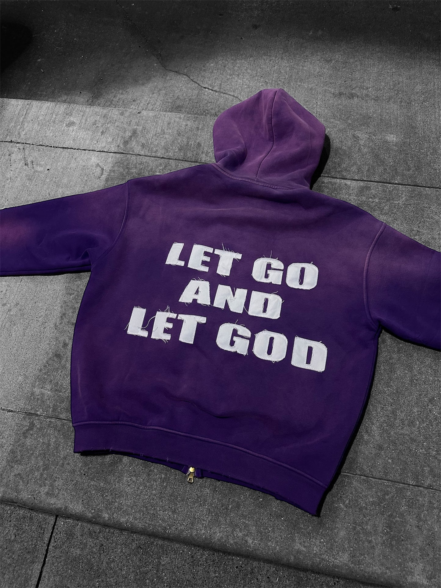 (PURPLE) "LET GO AND LET GOD" ZIP-UP