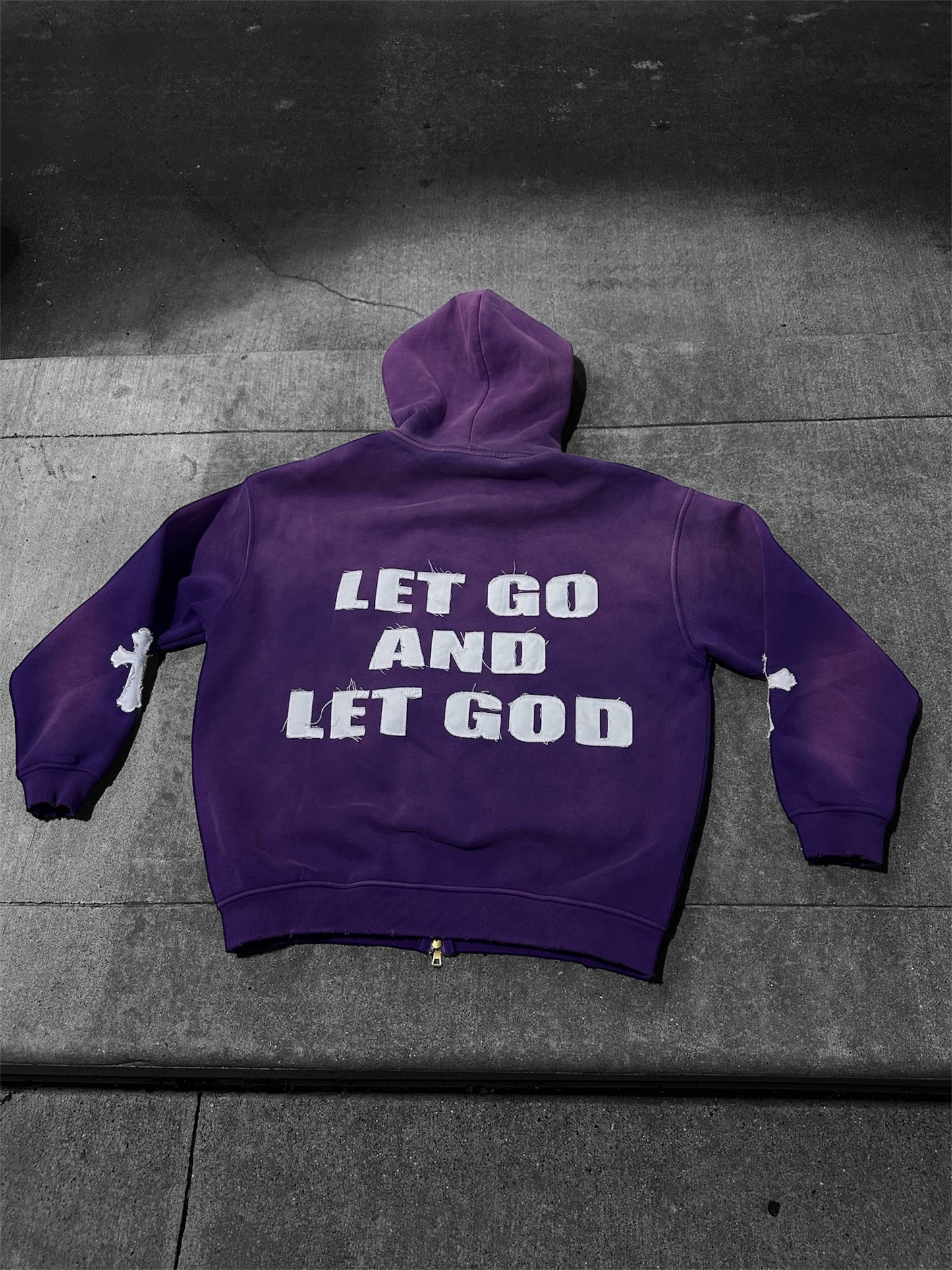 (PURPLE) "LET GO AND LET GOD" ZIP-UP
