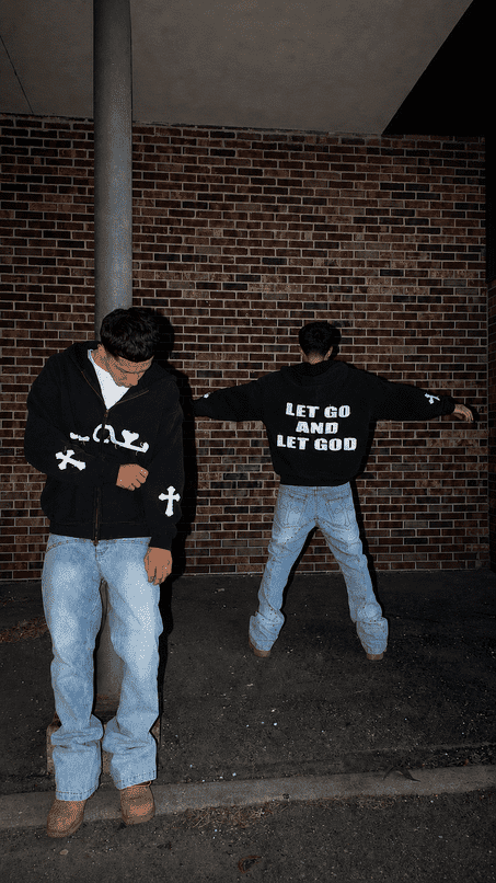 VINTAGE "LET GO AND LET GOD" ZIP - UP