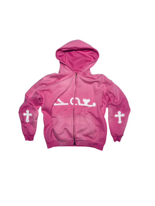 (PINK) "LET GO AND LET GOD" ZIP-UP